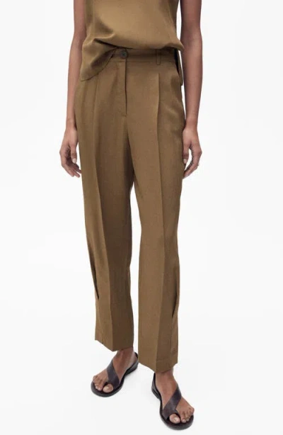 Mango Pleated Straight Leg Pants