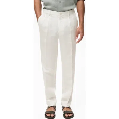Mango Pleated Straight Leg Pants In Neutral