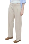 Mango Pleated Straight Leg Pants In Neutral