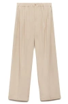 MANGO MANGO PLEATED STRAIGHT LEG PANTS