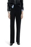 Mango Women's Straight-fit Pleated Pants In Black