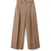 Mango Pleated Straight Leg Pants In Brown