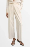 Mango Pleated Straight Leg Pants In Multi