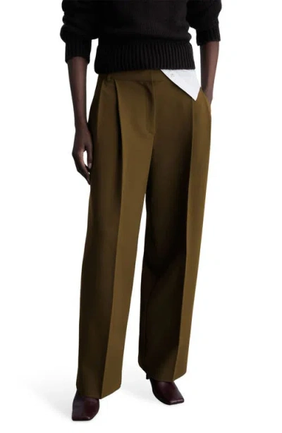 MANGO MANGO PLEATED STRAIGHT LEG PANTS