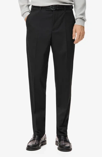 Mango Pleated Straight Leg Suit Pants In Black