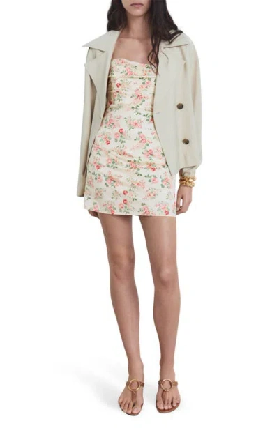 Mango Pleated Strapless Minidress In White