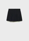 Mango Pleated Suit Shorts Black