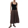 Mango Contrast Drop Waist Pleated Dress