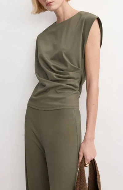 Mango Pleated Top In Multi