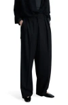 Mango Pleated Wide Leg Pants In Black
