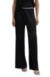 Mango Pleated Wide Leg Pants In Black