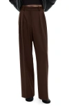 Mango Pleated Wide Leg Pants In Brown