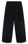 Mango Pleated Wide Leg Pants In Black