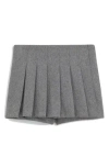 Mango Pleated Wool Blend Miniskort In Gray