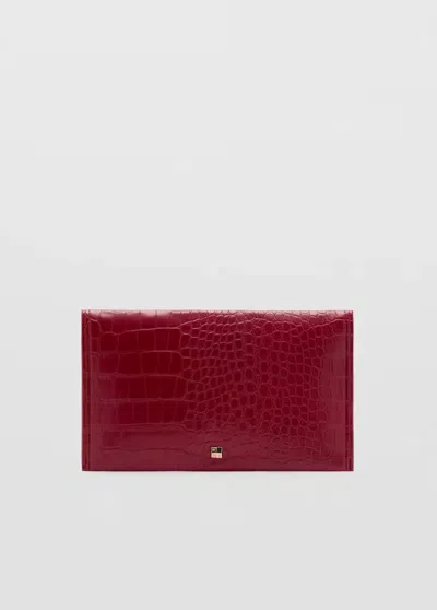 Mango Pochette En Coco Brillante In Rouge