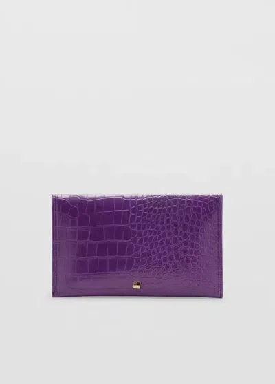 Mango Pochette En Coco Brillante In Violet