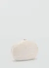 Mango Oval Frame Clutch In Ivory White