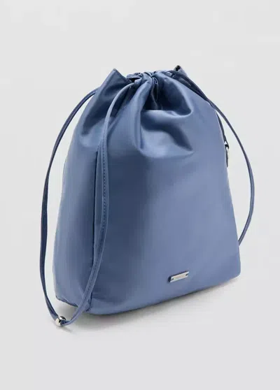 Mango Pochette Satinée À Cordon In Blue