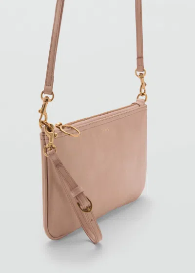 Mango Pochette Similicuir Rose Pastel - Femme - Taille Unique -