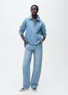 Mango Blouse Bleu Moyen - Femme - Xl -  In Bleu Moyen