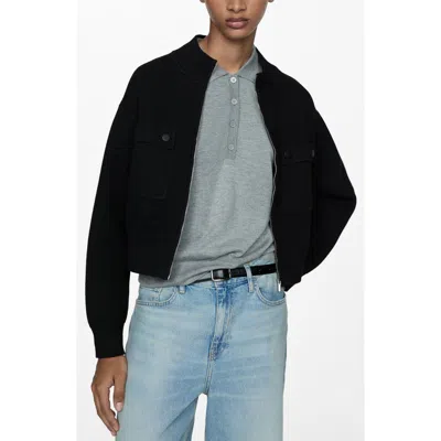 MANGO MANGO POCKET KNIT JACKET
