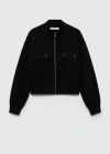 Mango Blouson En Mail In Noir