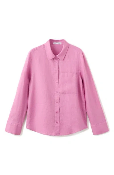 Mango Pocket Linen Shirt In Multi