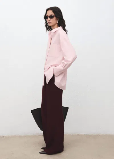 Mango Pocket Oversize Shirt Pastel Pink