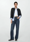 Mango Pocket Quilted Jacket Black In Black