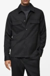 Mango Pocket Slim Fit Overshirt In Dark Heather Grey