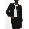 Mango Pocket Tweed Jacket Black