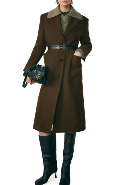 MANGO MANGO POCKETED VIRGIN WOOL BLEND COAT