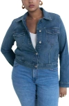 Mango Pockets Denim Jacket In Blue