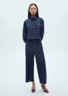 Mango Veste Jean Poches Bleu Moyen - Femme - L -  In Bleu Moyen