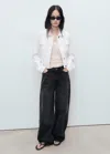 Mango Veste Jean Poches Blanc - Femme - L -