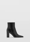 Mango Pointed Heeled Ankle Boots In Black