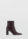 Mango Pointed Heel Ankle Boot In Brown