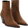 Mango Pointed Toe Bootie In Tobacco Brown