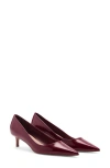 Mango Kitten Pointed Toe Shoe With Patent Leather Effect Burgundy In Burgundy
