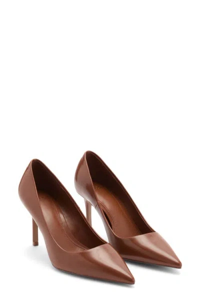 Mango Pointed Toe Pump In Cognac