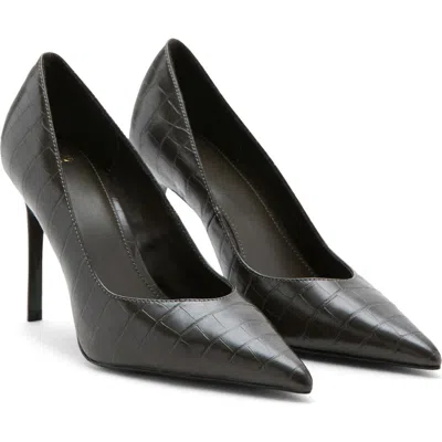 Mango Pointed Toe Pump In Gray