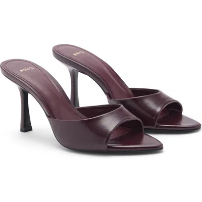 Mango Pointed Toe Sandal In Burgundy