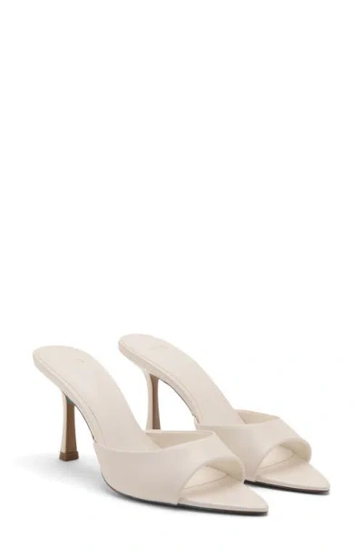 Mango Pointed Toe Slide Sandal In White