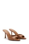 Mango Pointed Toe Slide Sandal In Brown