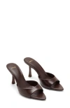 Mango Pointed Toe Slide Sandal In Dark Chocolate