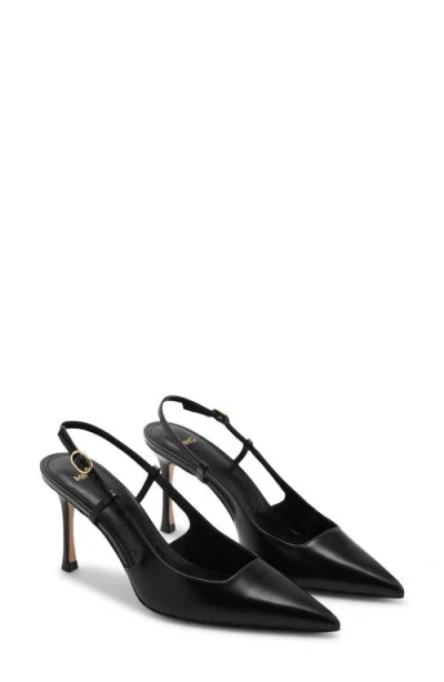 Mango Pointed Toe Slingback Pump In Black