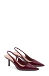 Mango Pointed Toe Slingback Pump In Burgundy