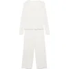 Mango Pointelle Cotton Pajamas In White