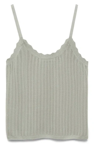 Mango Pointelle Lounge Camisole In Gray