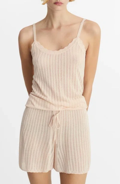 Mango Pointelle Lounge Camisole In Pink